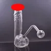 1 pçs Copo de vidro Bong Ash Catcher Cachimbo de água para fumar à mão Cachimbo de água Shisha com Cachimbo queimador de óleo de vidro e Tigela de tabaco para ervas secas