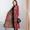 Trenchs pour femmes Style chinois Plus velours épais chaud coton manteau femmes veste d'hiver 2023 ethnique rembourré vêtements femmes