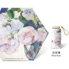 Regenschirme, Mikro-Handbuch, kompakter Regenschirm, Rosenmalerei-Regenschirm, rosa mit bunten Blumen, Reiseschirm für Damen, R230705