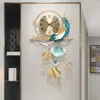 壁時計デザイナー高級時計孔雀金属クラシック電池式レトロ高級ファッションリロイデジタルパード家の装飾
