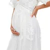 2023 kobiety fotografia koronkowa ciężarna damska podłoga zamiatanie sukienka karmienie piersią odzież ciążowa rozmiar