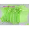 Bijoux Pochettes Sacs Omh Wholesale100Pcs 7X9Cm 25 Couleur Mixte Nice Voile Chinois Noël / Sac De Cadeau De Mariage Organza Jewlery Pouch Dhjp1