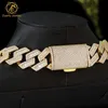 Luxury Big 20mm Hip Hop Baguette Moissanite Cuban Link Chain Placcato oro 925 Sterling Silver Vvs Diamond Collana cubana