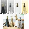 Perdeler Paris Eyfel Tower Dekor Seramik El Losyon Dispenser Sabun Yemeği Pompası Emed Lattice Parfüm Banyo Şişesi Mutfak Lavabosu için