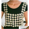 Women'S Tanks Camis Womens Sexy Manualwork Acrylic Camisole Sleeveless Low Cut Tops For Women 2023 Flower Harness Top Chainmail Pa Dhibj