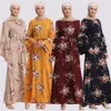 Nytt mode muslimskt tryck Klänning Kvinnor Abaya och Hijab Jilbab Islamiska Kläder Maxi Muslimsk Klänning Burqa Dropship March Lång kjol287Z