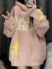 Damen Hoodies Sweatshirts Pink Street Retro Kleidung Stern Übergroßes Sweatshirt Y2K Kawaii Goth High Street Lässiger lockerer Pullover Hoodie für Frauen 230705