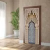 Gardiner PVC Självhäftande avtagbar muslimsk arabisk dörrklistermärke Allahu Islamiska tapeter vardagsrum Dörrdekor 3D Decal Wall Stickers