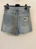 Chanelity Jeans Högkvalitativ mode Kvinnors knälängd Rippade jeans för kvinnors hål plus storlek Denim Shorts Hög midja Jeans Taille Haute Women Kvinnlig Jean Femme T8