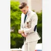 Erkek Suit Blazers Mens Jacketpants Son Tasarımlar Bej Damat Smokin Dirsek Yamaları 2 Parça Düğün Prom Yemeği İtalyan Adam Takım Blazer 230705