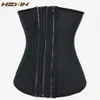 HEXIN Tripla cerniera e clip Latex Waist Trainer Black Zip e clip Waist Trainer Corsetto Steel Body Shaper disossato Plus Size 6XL Y20262s