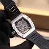 Наручные часы Richard's Mille Cool Rakish, механические часы Rm055, мужские деловые часы для отдыха, полный бриллиантовый корпус, черная лента, швейцарский Movem, оригинал высокого качества