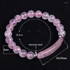 Charm Bracelets 8mm Pedra Natural Strand Beads Pulseira Reiki Cura Quartzo Rosa Aventurina Ágatas Cristal Rosa Retângulo Barra Charms