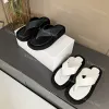 Flops Designer ROW Flip THE Slides Women Slipper Flat Heels Platform Slider Fabric Sandal Rubber Slippers Fashion Summer Casual Shoe Black White Sandals 77983 s s