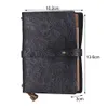 Notepads Leather Vintage Embossed Pattern Travel Journal Notebook Lined Blank Grid Paper Diary Refillable Notepad Gift for Men Women 230704