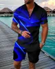 Tute da uomo Tuta da uomo Casual Estate Manica corta Polo e pantaloncini Completo da due pezzi Abbigliamento maschile Streetwear Abbigliamento da uomo 230704