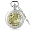 Taschenuhren, klassisches antikes Löwenmuster, Blakc Vintage-Quarzuhr für Herren und Damen, einzigartiger Anhänger, Halskette, Stundenuhr, Geschenke