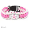 Charm Bracelets Fashion Pink Ribbon Breast Cancer Fighter Awareness Outdoor Wristbands Bangle For Women Men S Sports Jewelry Drop Del Dhs5J