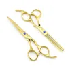 Hair scissors 5.5 INCH Hairdressing scissors Golden Hair shears Hair thinning scissors Blue stone Lyrebird NEW