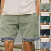 Herrshorts Herr Sommar Elastisk midja Dragsko Knälånga Korta byxor Vintage tryckfickor Träning Fitness Man