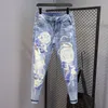 Jeans da uomo Jeans affusolati con grafica per uomo con stampa Hip Hop Moto Pantaloni da cowboy da uomo Boot Cut Summer Pantaloni dritti Xs di alta qualità 230705