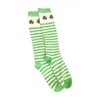 Women Socks Striped Stockings Over The Knee Shamrock Casual ST S Day For Gift Girl Holiday Costume