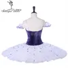 tutu di fata viola scuro tutu di balletto professionale da donna ballerina piatto di frittelle costume di balletto classico prestazioni BT9279244D