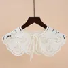 Bow Ties Korean Style Fake Collar Shawl Wrap For Women Floral Embroidered Accessories Doll Shirt Detachable False Collars