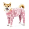 Dog Apparel Soft Plush Pajama Cute Bone/Moon Printed Fleece Stretchable Pajamas Onesie Pet Pjs Full Body Cover Jumpsuit Clothing