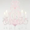 Lustres para quarto infantil Lustre de cristal candeeiro de jantar de casamento coreano rosa americano quarto de princesa menina