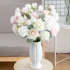 Dekorative Blumen, 60 cm, Winterrose, weißer langer Zweig, künstliche Hochzeit, Heimdekoration, große gefälschte Blume für Vase, Wohnzimmer, Tisch arrangieren