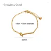 Charm Bracelets ZJ Designed Dainty Gold Silver Color Street Style Knotted Beaded Chain Bracelet Stainless Steel Statement Bangle Gift For