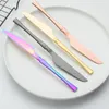 Dinnerware Sets 24 Piece Titanium Plated Western El Dinner Stainless Steel Steak Knife Fork Spoon Flat Tableware Set Kitchen