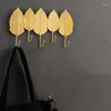 Hooks Style Clothing Store Cloakroom Luxury Metal Leaf Coat Hook Wall Hanging Home Decoration. There Are Five