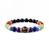 Bracelets porte-bonheur 7 Chakra Bracelet hommes femmes cristal naturel Reiki guérison anxiété bijoux Mandala Yoga méditation prière cadeau