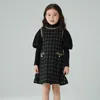 Fille Robes Qualité Filles Robe Bébé Enfants Plaid Vestidos Enfants Sans Manches Vêtements Coeur Lettre Imprimer Laine Gilet De Laine