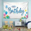 Tapisseries de fond joyeux anniversaire, décoration murale en tissu pour chambre d'enfants, dortoir de filles, dessins animés, décoration de maison