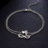 Неклеты Letapi Summer Heart Alphabet Bracelets для женщин для женщин -ювелирных украшений серебряный цвет.