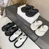 Flops Designer ROW Flip THE Slides Women Slipper Flat Heels Platform Slider Fabric Sandal Rubber Slippers Fashion Summer Casual Shoe Black White Sandals 77983 s s