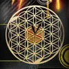 Wall Clocks Flower of Life Intersect Rings Geometric Wooden Wall Clock Sacred Geometry Laser Cut Clock Watch Housewarming Gift Room Decor Y200109 Z230706