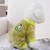 Ropa para perros Ropa para mascotas Pijamas con patrón de frutas Pijama mono de cuatro patas de invierno