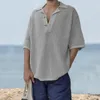 القمصان غير الرسمية للرجال جوفاء قميص متماسكة سترة أزياء فضفاضة كبيرة الحجم الحياكة