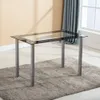 Set matbord i härdat glas med 4st stolar Transparent Svart Enkelt och bekvämt