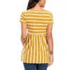 2023 New Digital Stripe Round Neck Short Sleeve Pregnant Women's T-shirt maternity dress breastfeeding Nursing