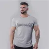 T-shirt da uomo T-shirt da palestra Uomo Cotone Sport Manica corta T-shirt da corsa slim fit T-shirt da allenamento fitness maschile T-shirt da bodybuilding estivo J230705