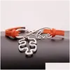 Charm bransoletki świadomość autyzmu kawałek układanki nieskończoność miłość życzenie Veet Rope Wrap Bangle dla kobiet moda męska przyjaźń biżuteria Drop Dhxdv