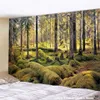 Tapisseries Dôme Caméras Forêt Naturelle Tapisserie Lumière du Soleil Arbre Paysage Salon Chambre Dortoir Décoration Murale Suspendue Tissu