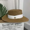 Hüte mit breiter Krempe 2021 FashionWoven Widebrimmed Hat Sun Hat Summer Women Bee Wide Cap Parentchild Flattop Visor Woven Straw Hats Z230706