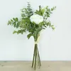 Flores decorativas de seda rosa Gypsophila, racimos pequeños artificiales, decoración para sala de estar, plantas falsas para el hogar, suministros para festivales de bodas