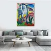 Contemporary Abstract Art on Canvas Blue Horse I Franz Marc Textured Handmade Oil Painting Wall Decor